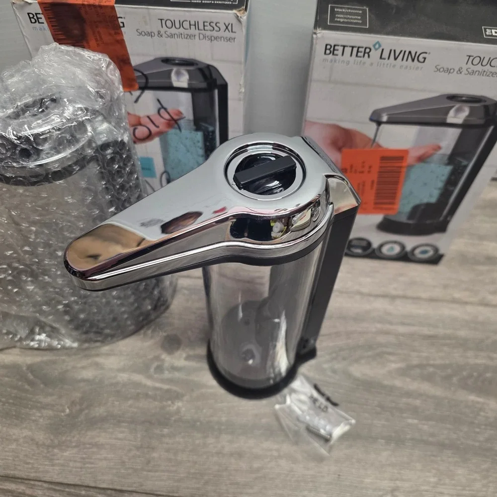 Better Living Touchless XL Soap & Sanitizer Dispenser 2 Pack Black Chrome